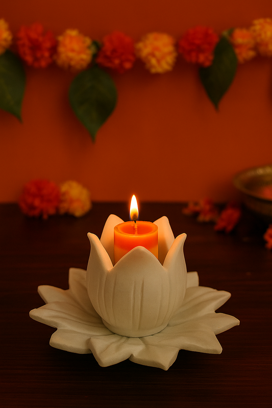 Sacred Lotus Marble Decor Piece