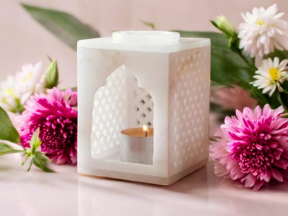 Marble Jaali T-light Holder as an aroma diffuser