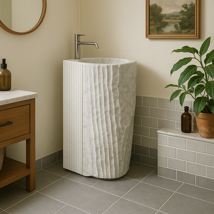 Terra Edge Freestanding Marble Basin