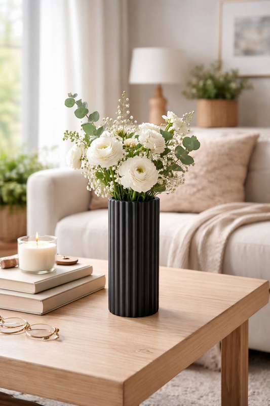 Modern Black Column Marble Pen Stand