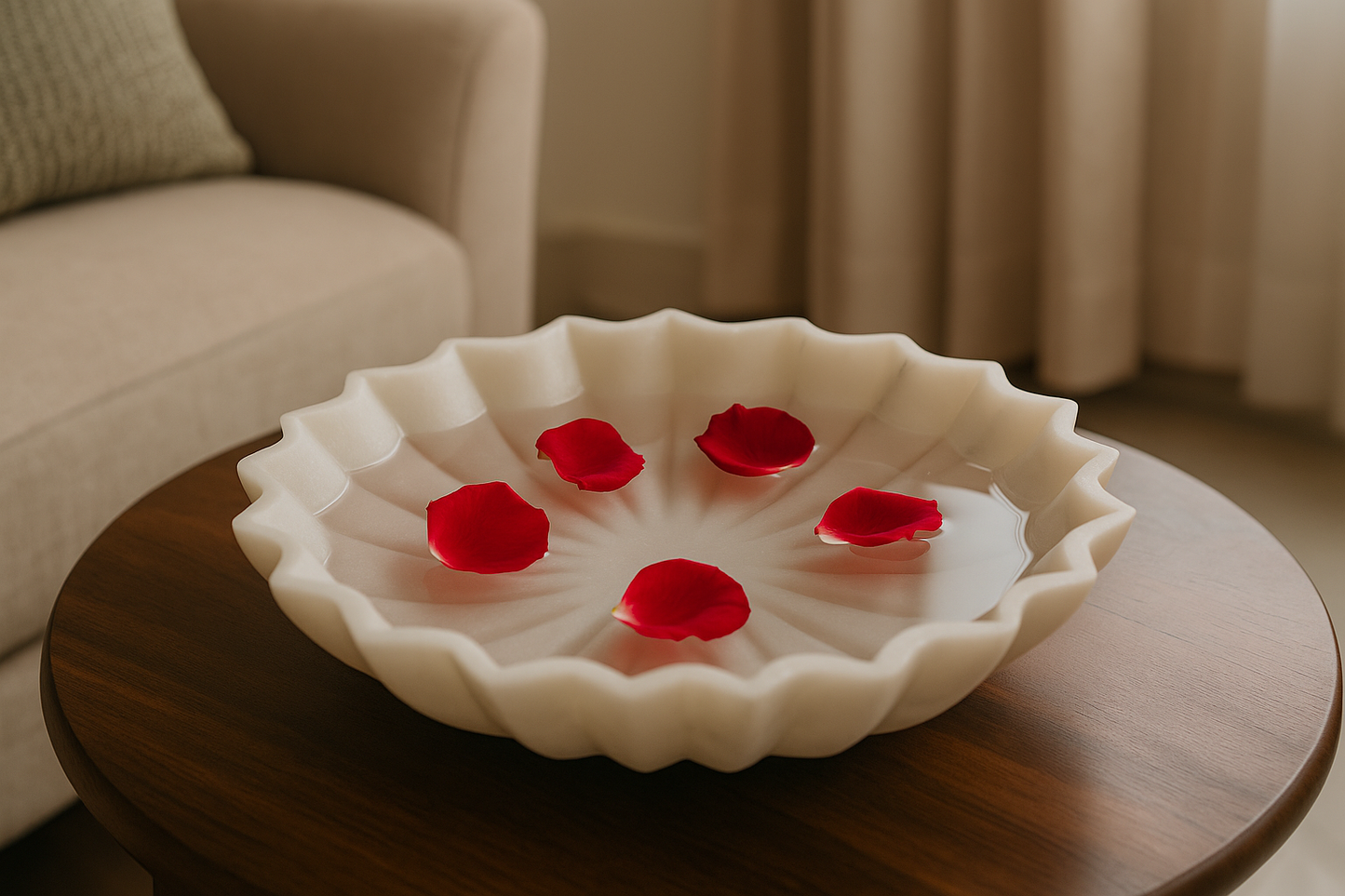PetalGlow Marble Tray