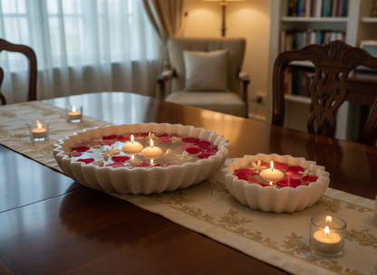 PetalGlow Marble Tray