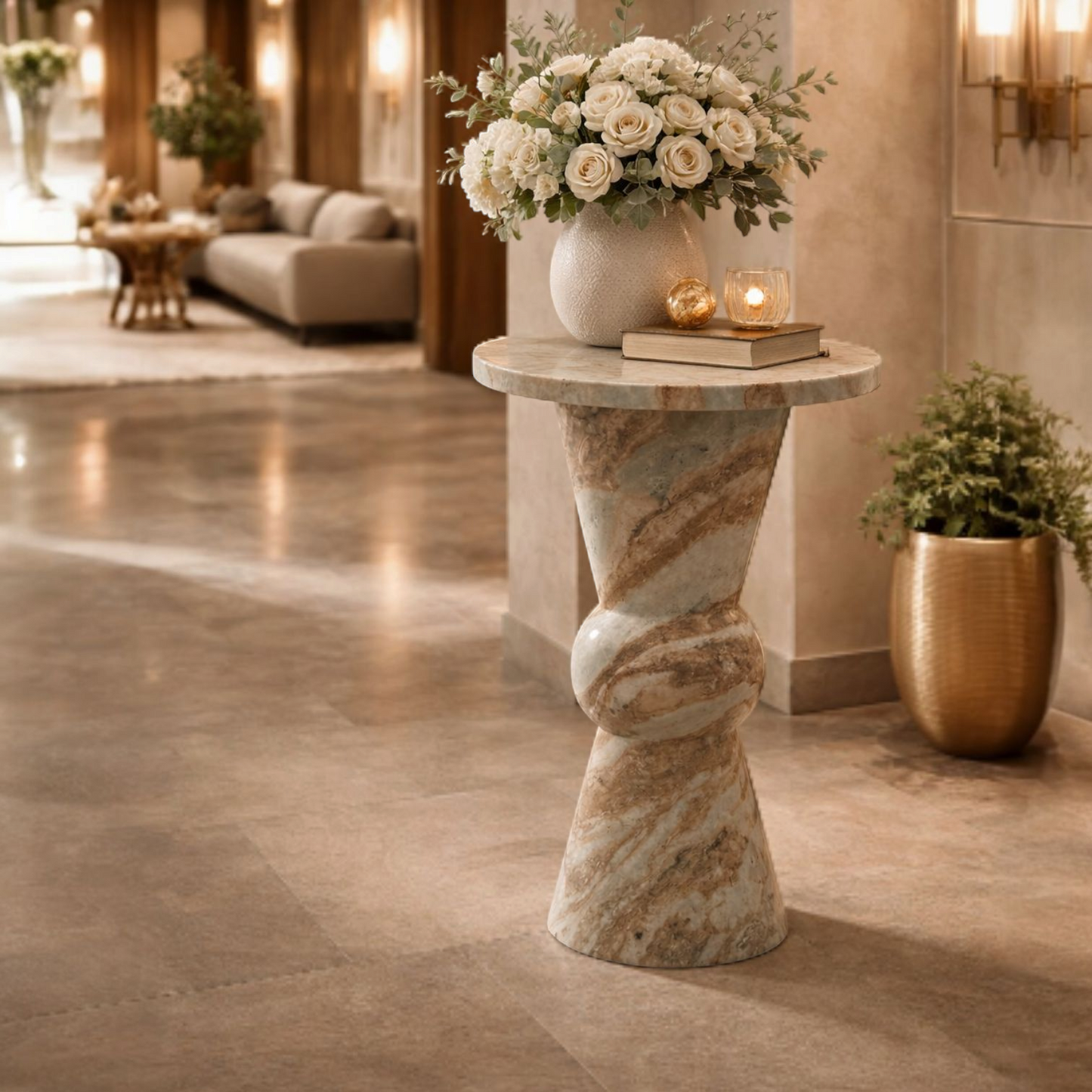Luxury Marble Side Table for Living Room