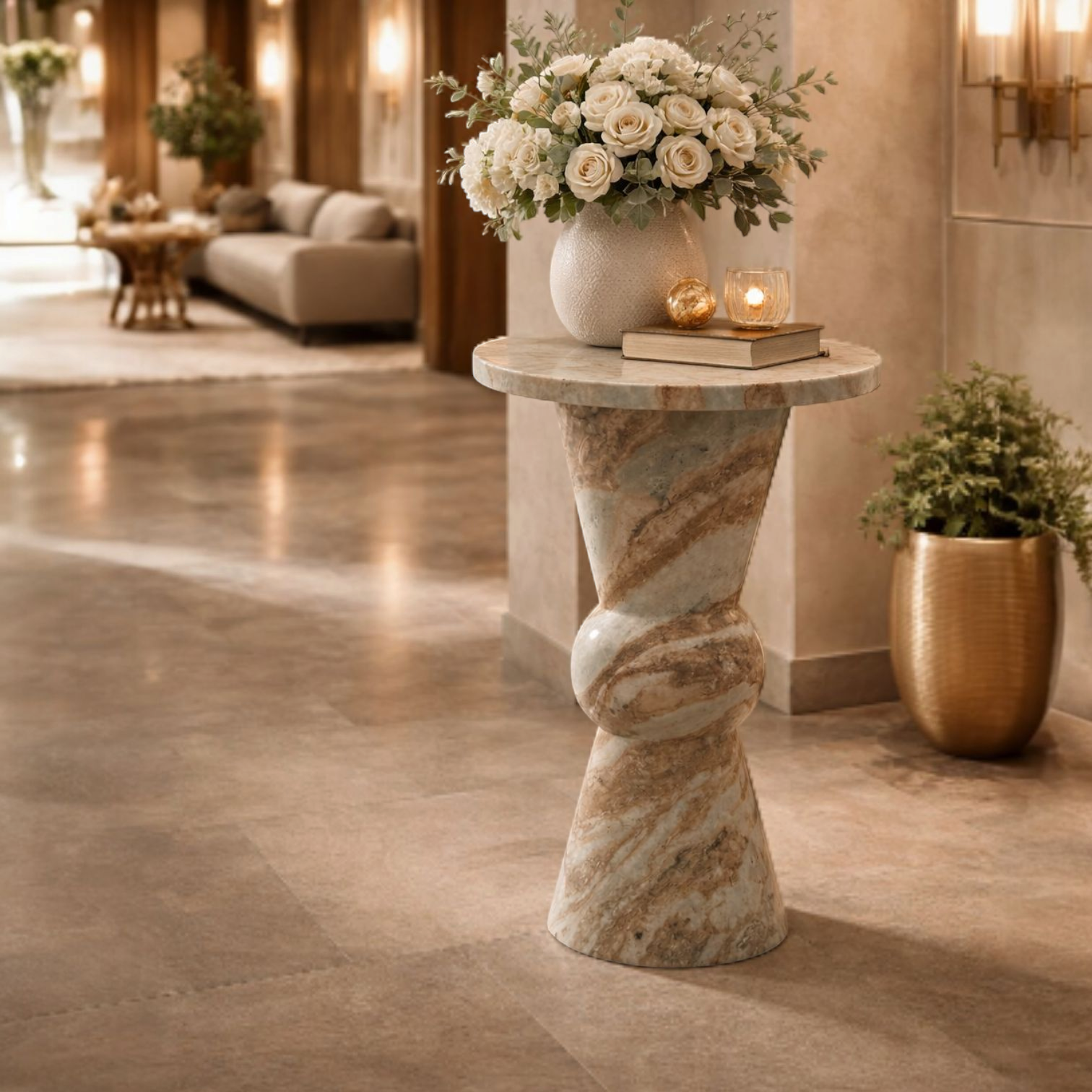 Luxury Marble Side Table for Living Room