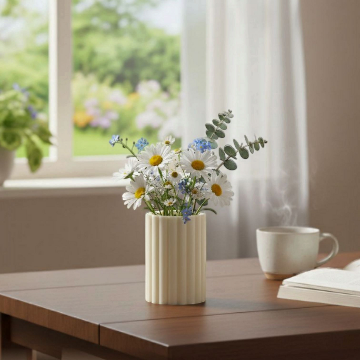 Fluted Marble Multi-Purpose Holder/ Organizer