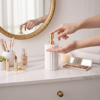 Fluted Marble Soap Dispenser