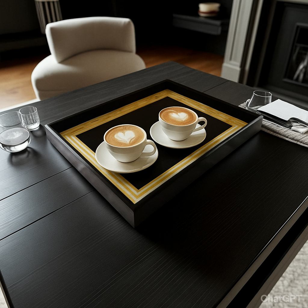 Golden Halo Wooden Mother of Pearl lnlay Tray