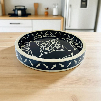 Mughal Floral Wooden Mother of Pearl Tray