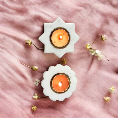 StarBloom Marble Diya Set