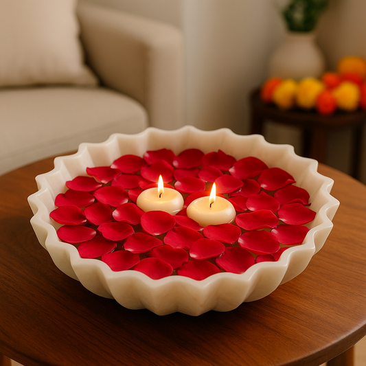 PetalGlow Marble Tray