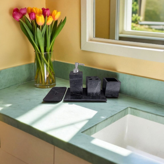 Luxury Black Marble Bathroom Accessory Set
