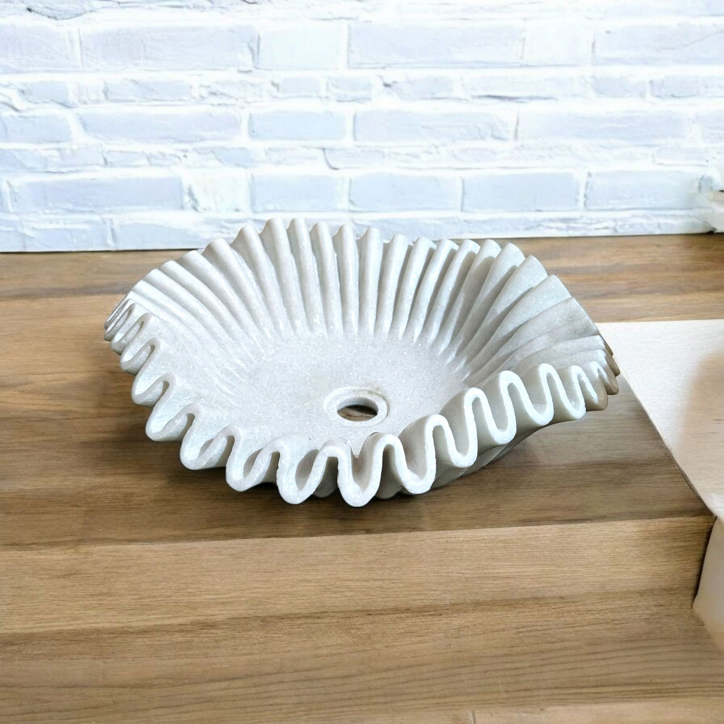 Sculpted Shell Marble Basin